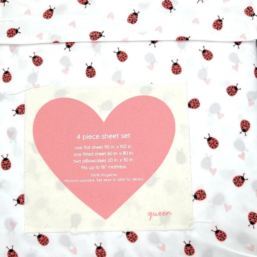 Oh Cupid - ‘Lucky LadyBugs’ Queen Sheet Set. NWT. Last One! Firm!